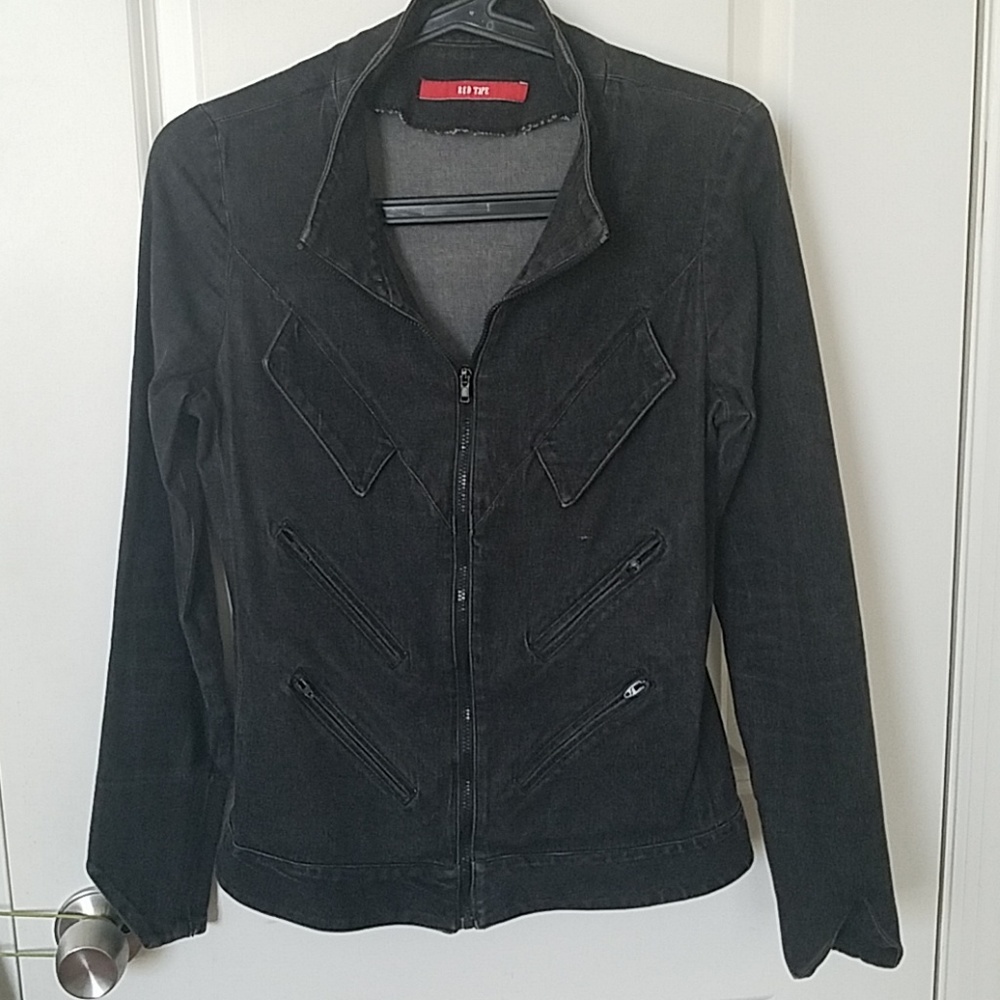 Womens Rocker Slim jean Jacket - Picture 2 of 6